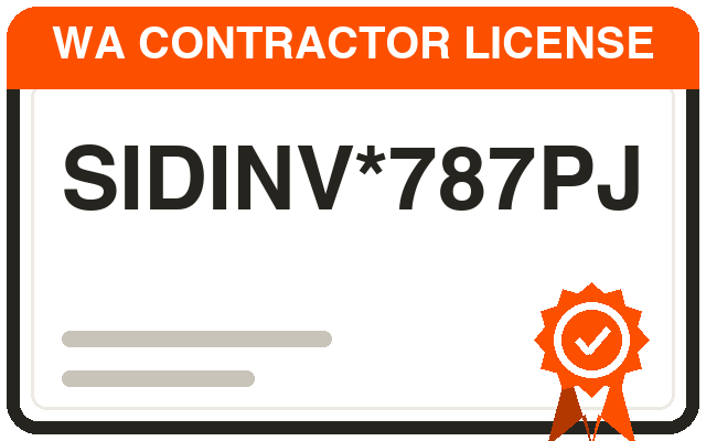 Washington contractor license SIDINV*787PJ