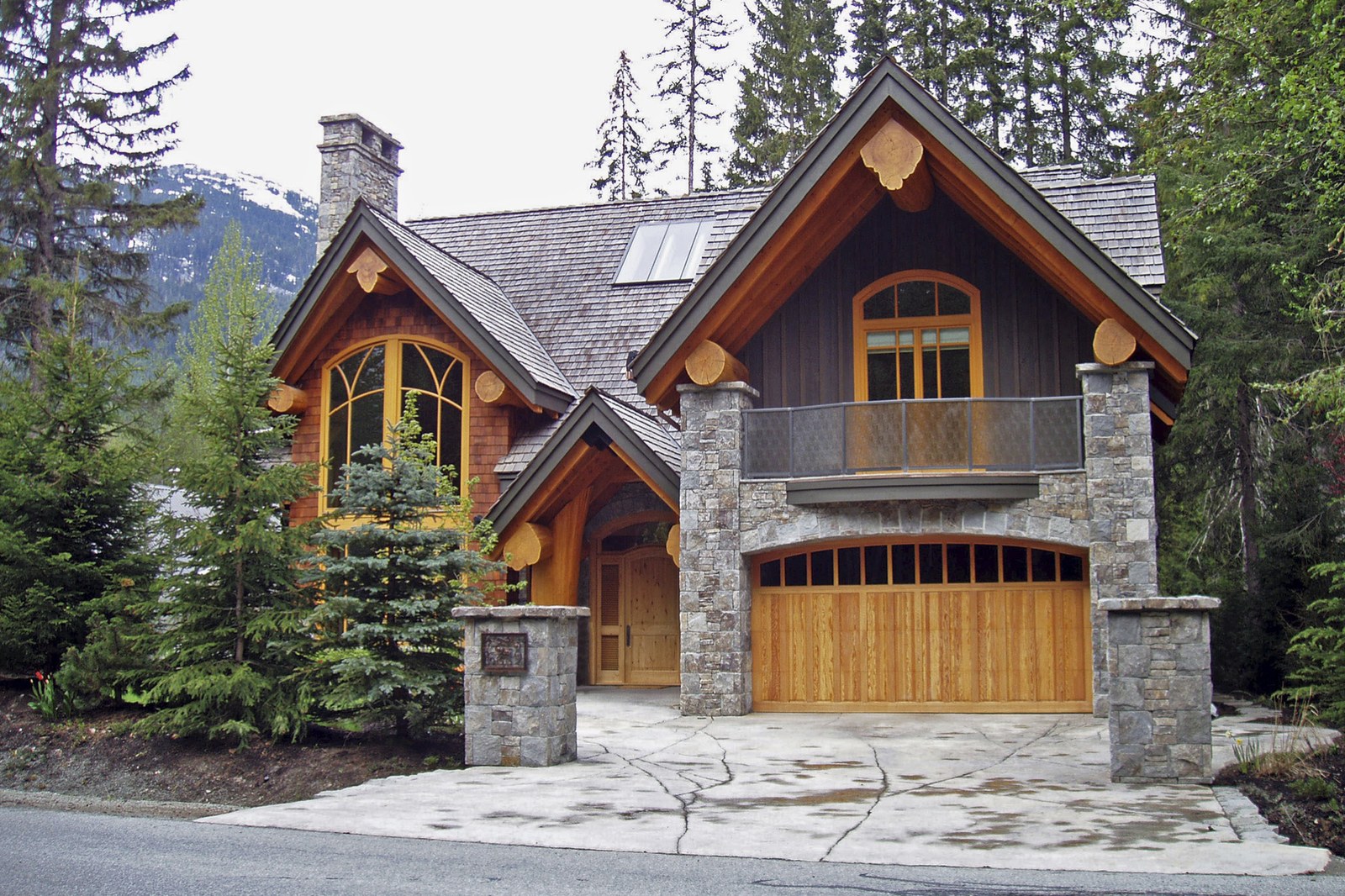 Timber and vertical cedar on a mountain chalet — photo courtesy of the Cedar Shake & Shingle Bureau