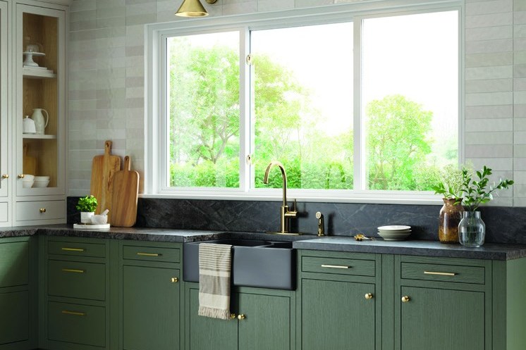 Simonton slider over the kitchen sink — product photography courtesy of Simonton Windows