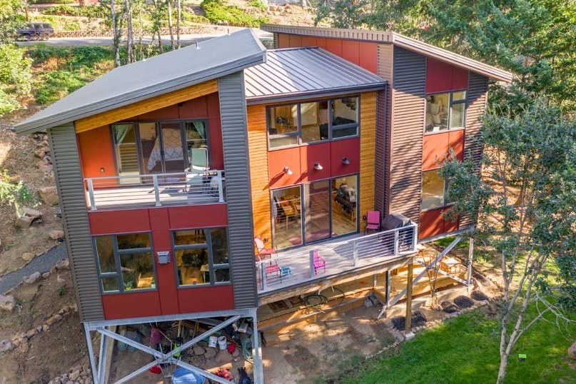 Taylor Metal roofing colors on a hillside modern — product photography courtesy of Taylor Metal Products