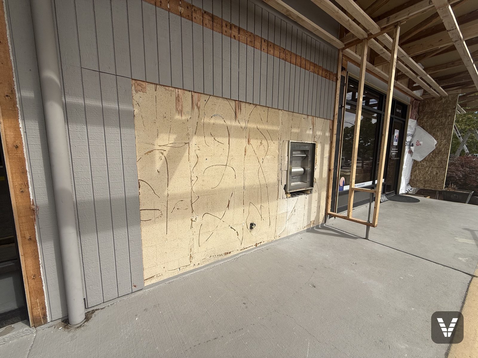 Tear-off in progress — original T1-11 exposed and evaluated as sheathing
