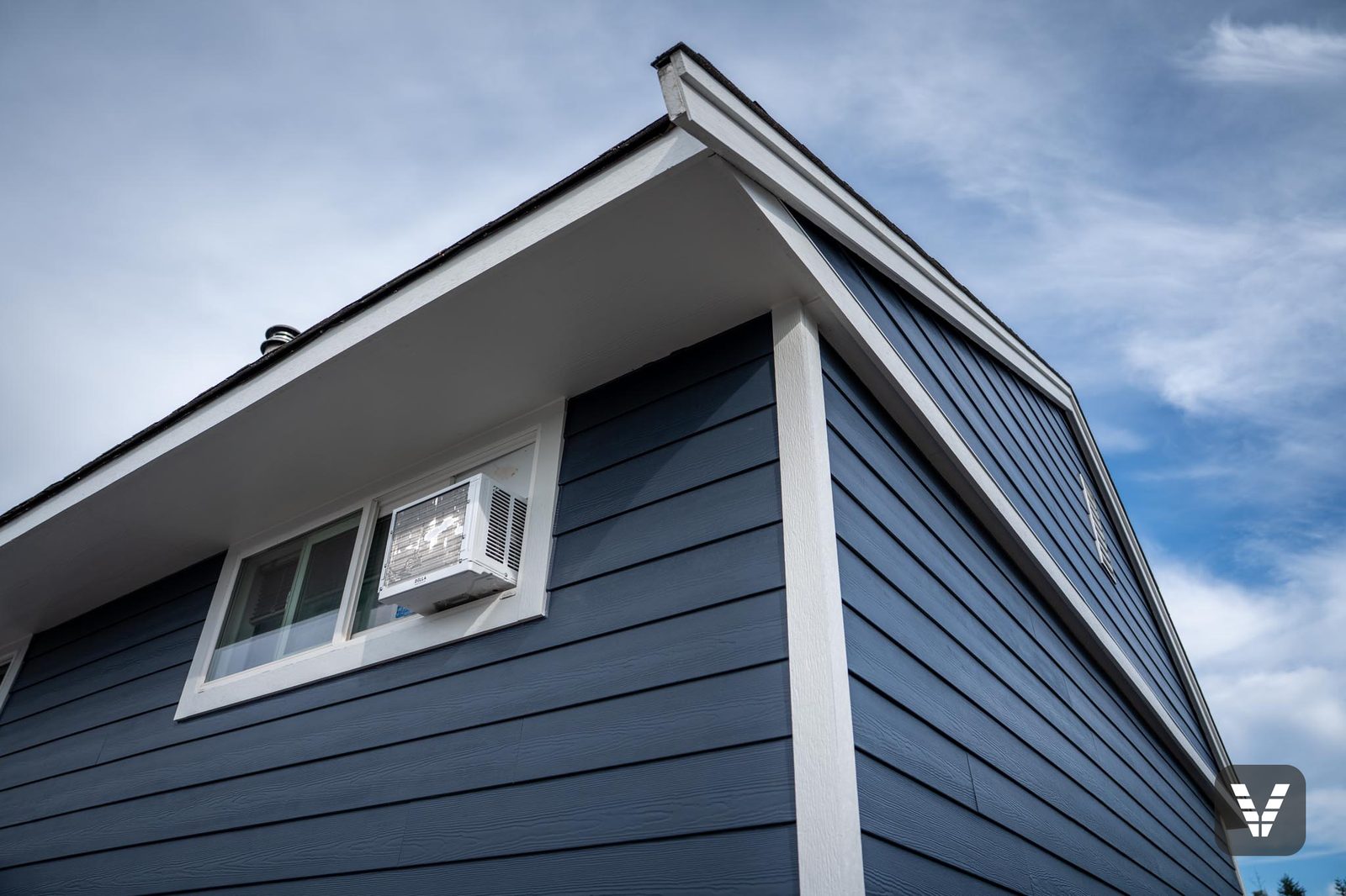 The finished view — the rotted eave corner