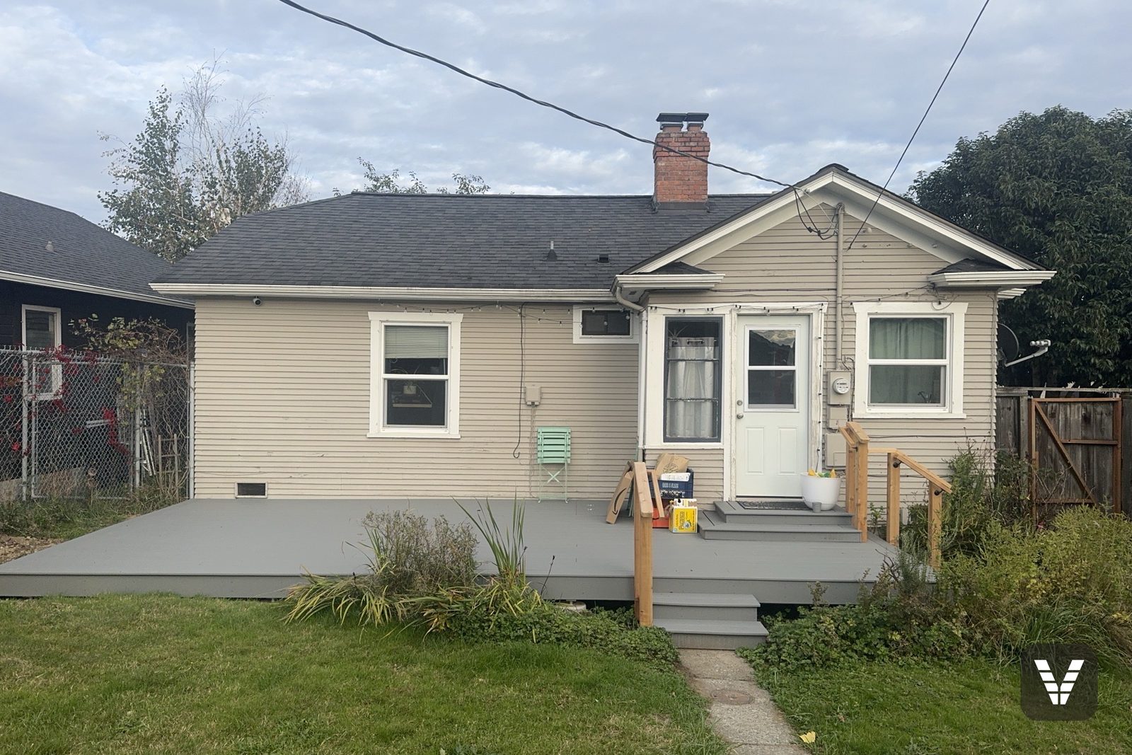 Before — the old front deck and stairs, past saving — before, Bellingham, WA