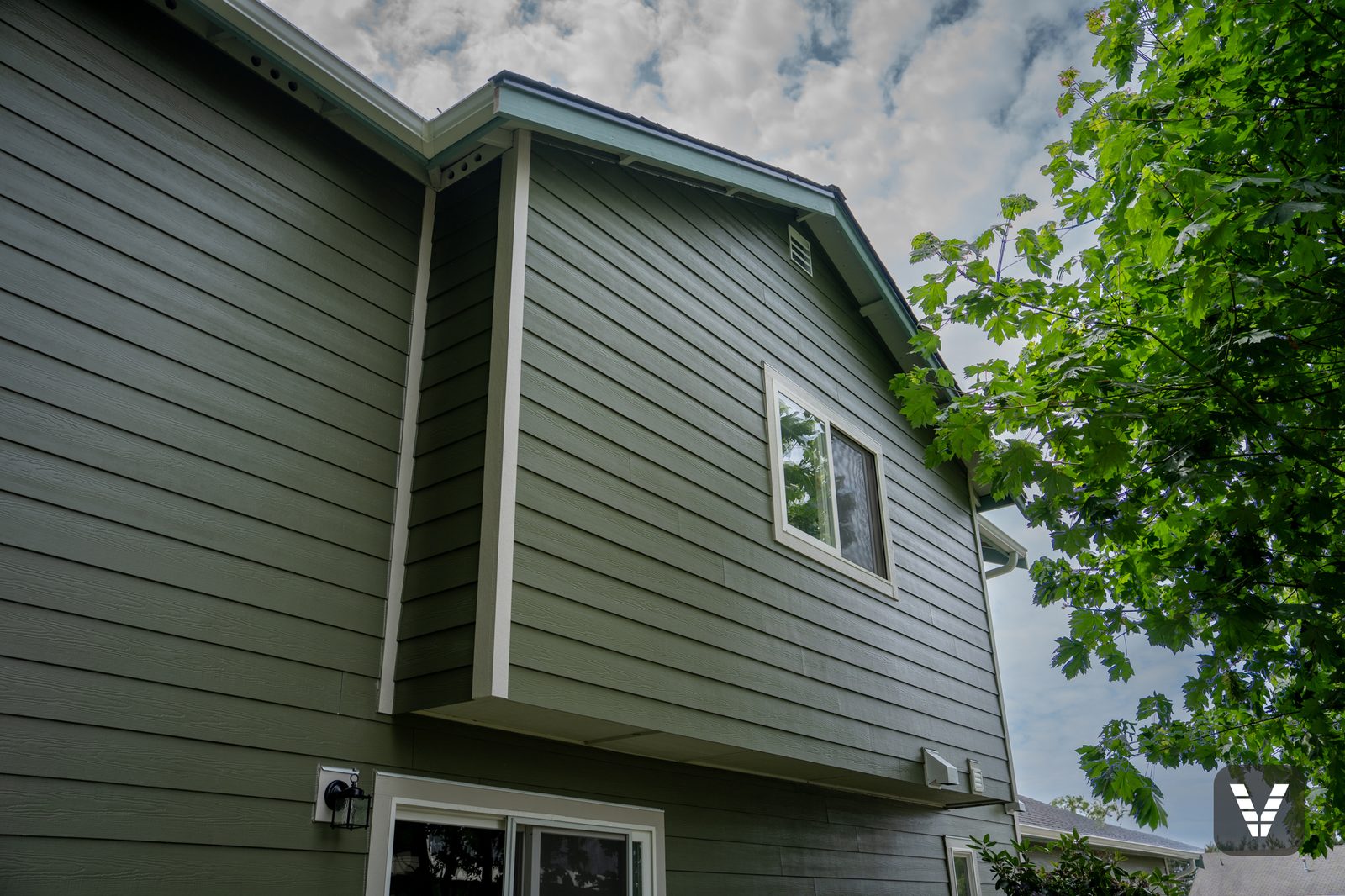 The finished view — the roofline junction