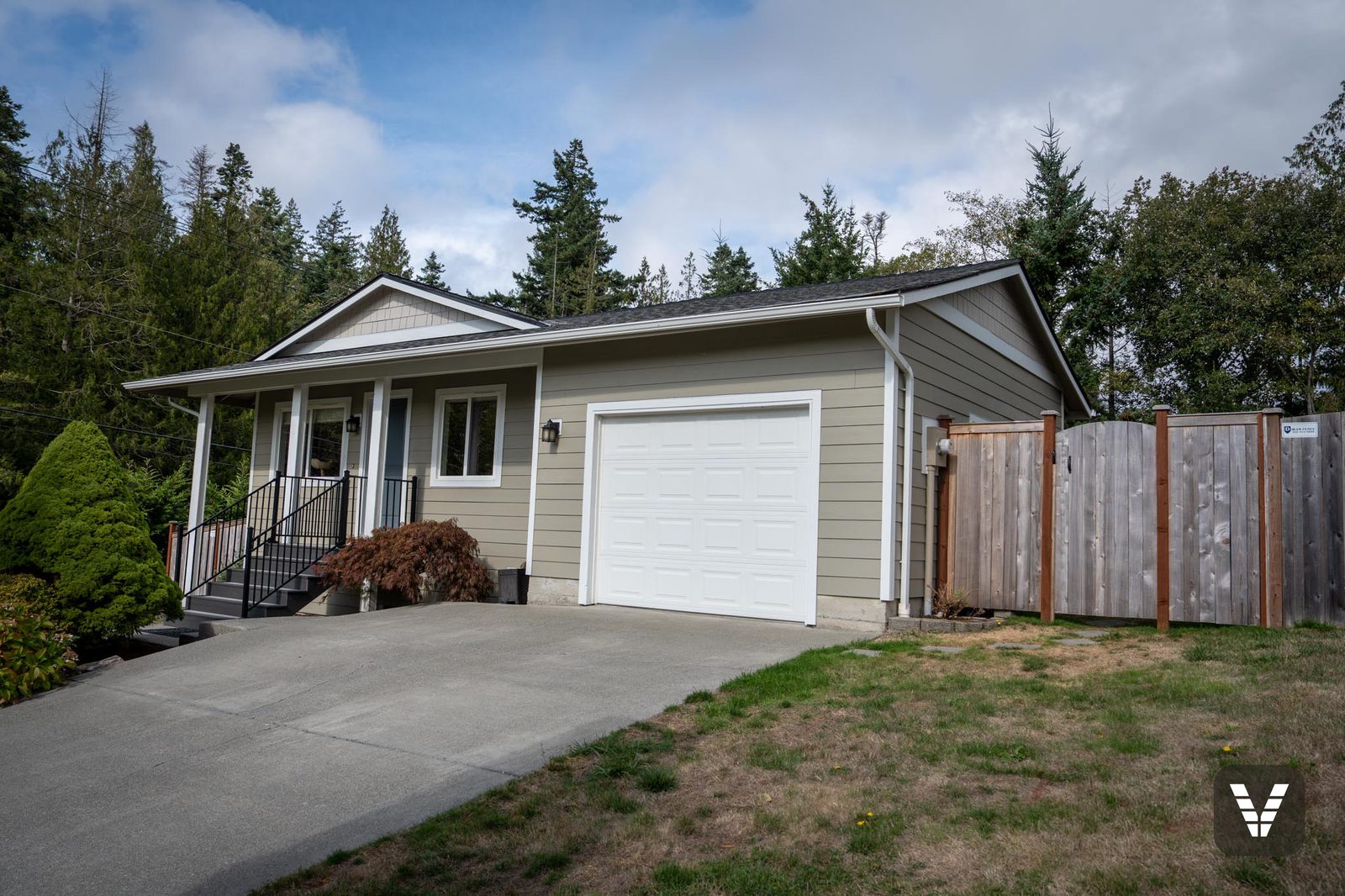 The finished view — front & garage — after, SWV project in Anacortes, WA