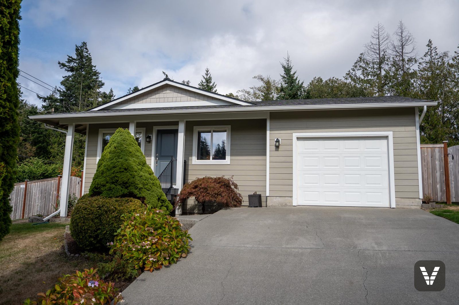 Completed Monterey Taupe and Cobblestone James Hardie re-side in Anacortes, WA